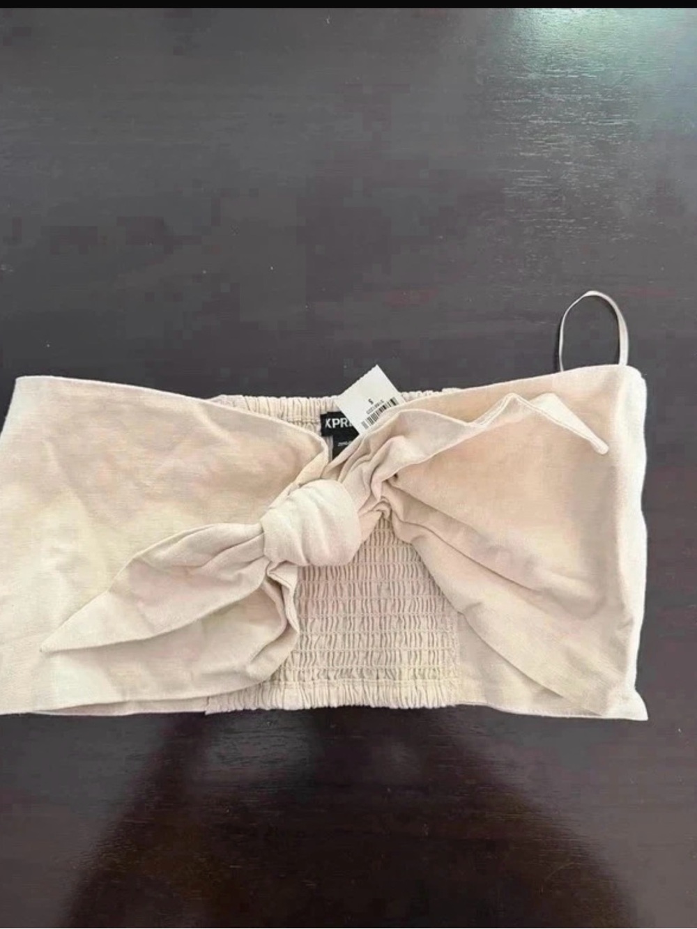 Express Cream Bow Front Camisole Tube Top